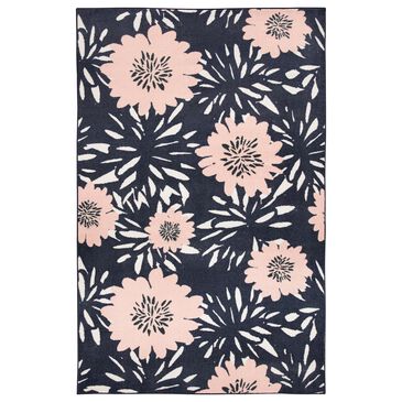 Karastan Prismatic 5" x 8" Navy and Pink Kids Area Rug, , large