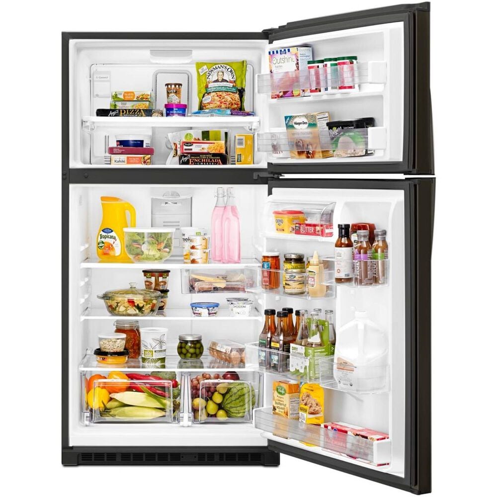 Whirlpool 21 Cu. Ft. 33" Wide Top Freezer Refrigerator in Black Stainless Steel, , large