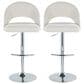 LumiSource Renee Adjustable Swivel Bar Stool with Cream Fabric Upholstery in Chrome (Set of 2), , large