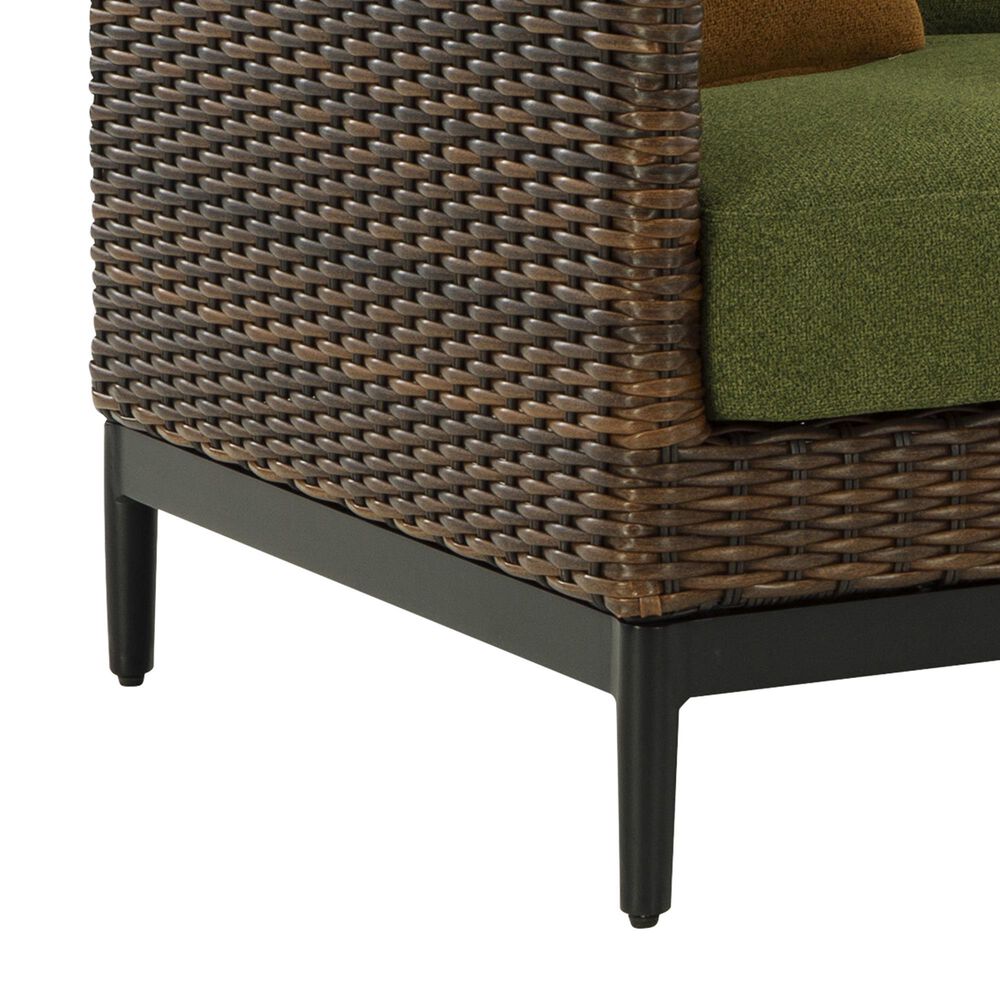 Ashley Horizon Hall Outdoor Loveseat with Green Cushion in Brown, , large