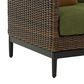 Ashley Horizon Hall Outdoor Loveseat with Green Cushion in Brown, , large