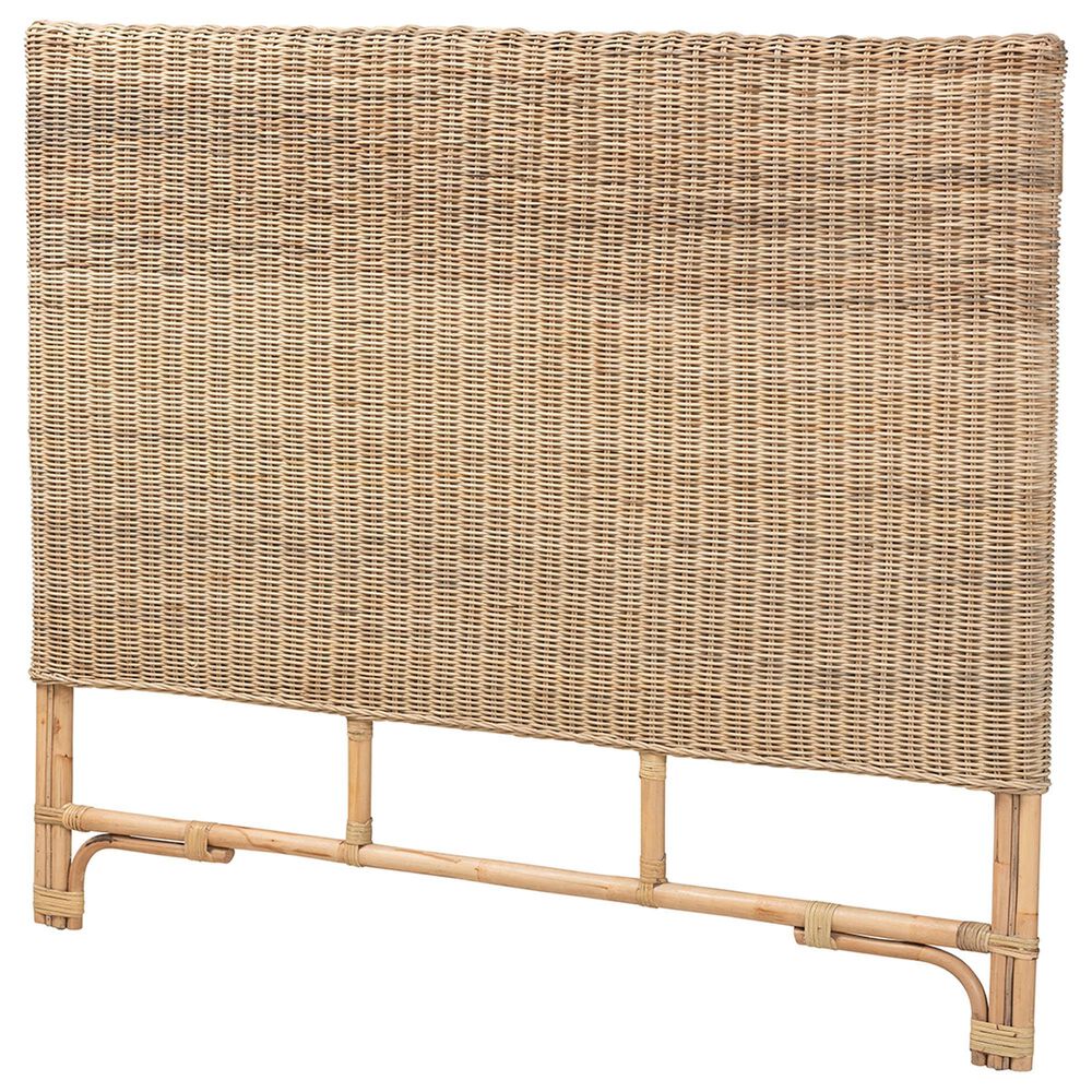 Baxton Studio Cantara Queen Panel Headboard in Natural Brown, , large