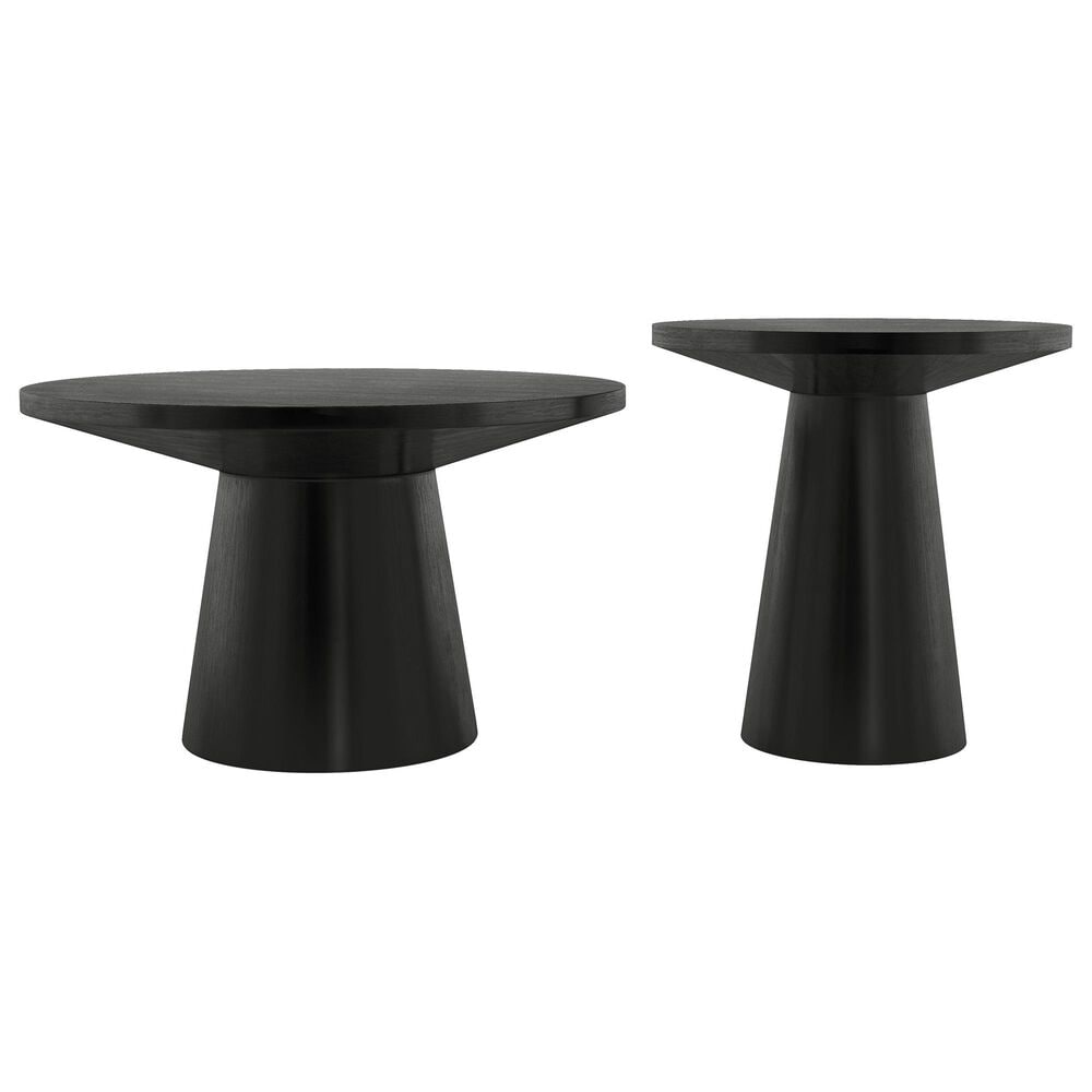 Furniture of America Halewood 2-Piece Coffee Table Set in Black, , large