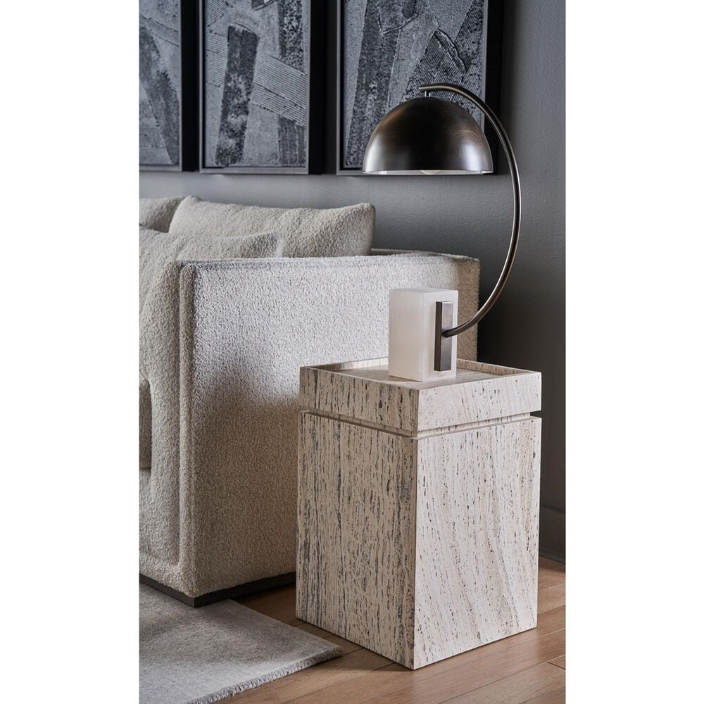 Furniture Worldwide Daxton Accent Table in White Travertine, , large