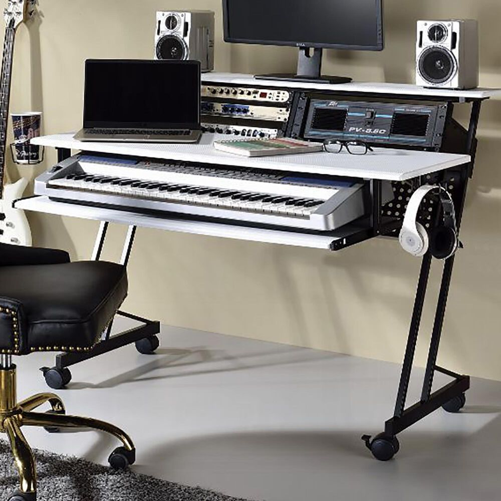 Gunnison Co. Suitor Computer Desk in White/Black, , large