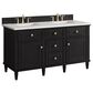 James Martin Vanities Lorelai 60" Double Vanity in Black Onyx with 3 cm Ethereal Noctis Quartz Top, , large