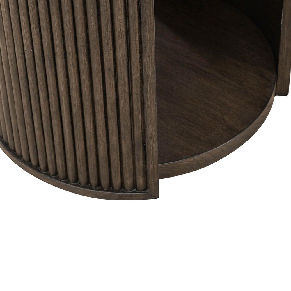 Belle Furnishings City View Round End Table in Coffee Bean, , large
