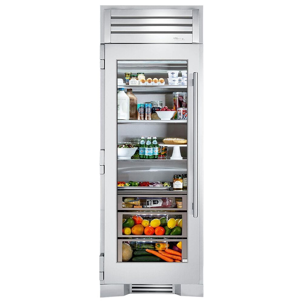 True Residential 20.3 Cu. Ft. Built-In Refrigerator Column with Left Hinge and Glass Door in Stainless Steel, , large