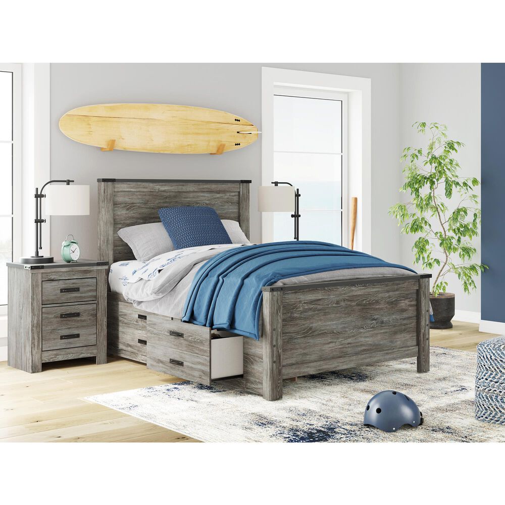 Ashley Frandern Full Platform Bed with Storage in Warm Gray, , large