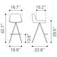 Zuo Modern Aki Bar Stool in White and Dark Brown (Set of 2), , large