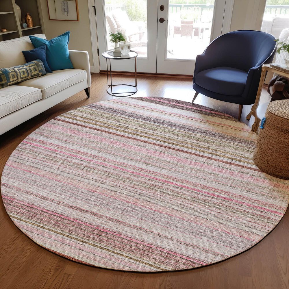 Dalyn Rug Company Portico PO2 Pink 8&#39; Round Area Rug, , large