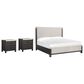 Nicolette Home Plum Creek King Panel Upholstered Bed with Two Nightstands in Ravenwood Black, , large