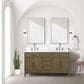 Lexora Home Laurel 60" Double Bathroom Vanity in Grey Oak with White Carrara Marble Top and Rectangular Sinks, , large