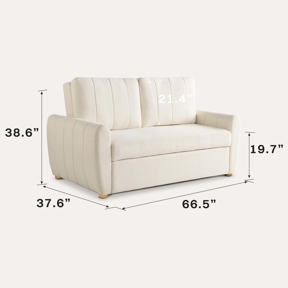 Lifestyle Solutions Galloway Convertible Loveseat in Ivory, , large