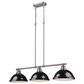 Golden Lighting Duncan 3-Light Pendant with Black Shade in Pewter, , large