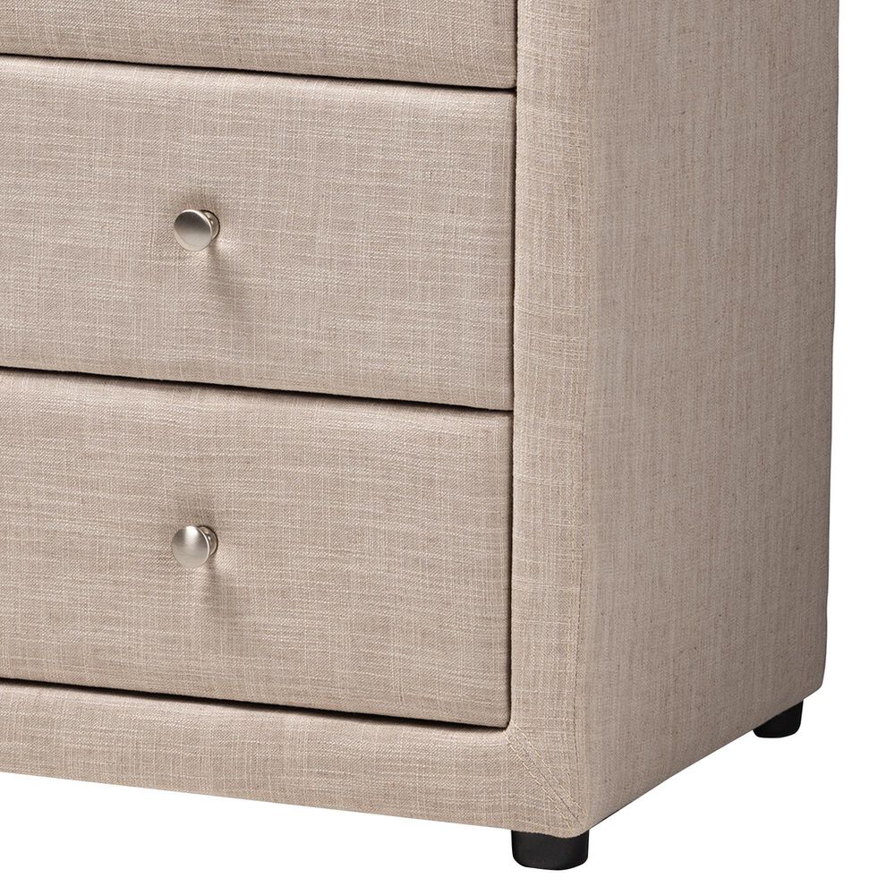 Baxton Studio Tessa 3-Drawer Nightstand in Beige, , large