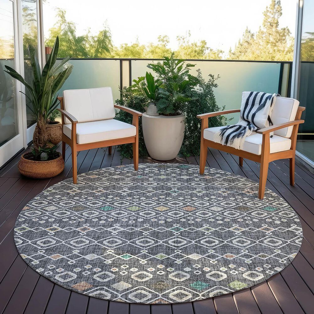Dalyn Rug Company Portico PO4 Gray 8&#39; Round Area Rug, , large