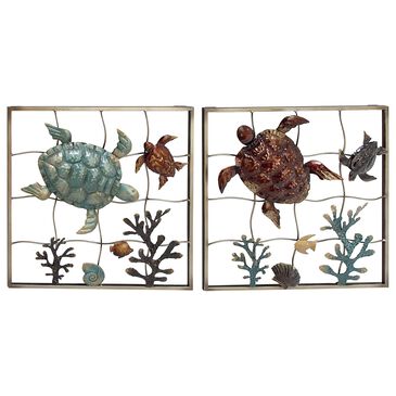Maple and Jade 20" x 20" Wall Decor in Silver, Green, Red and Black (Set of 2), , large