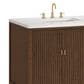 James Martin Vanities Mirin 72" Double Vanity in Mid-Century Walnut with 3 cm Arctic Fall Solid Surface Top, , large
