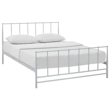 Modway Estate Queen Platform Bed in White, , large