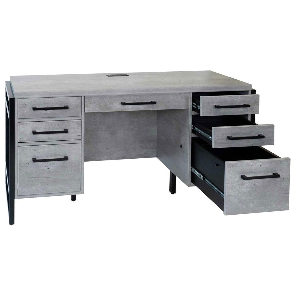 Wycliff Bay Mason Credenza with Hutch in Concrete and Black, , large