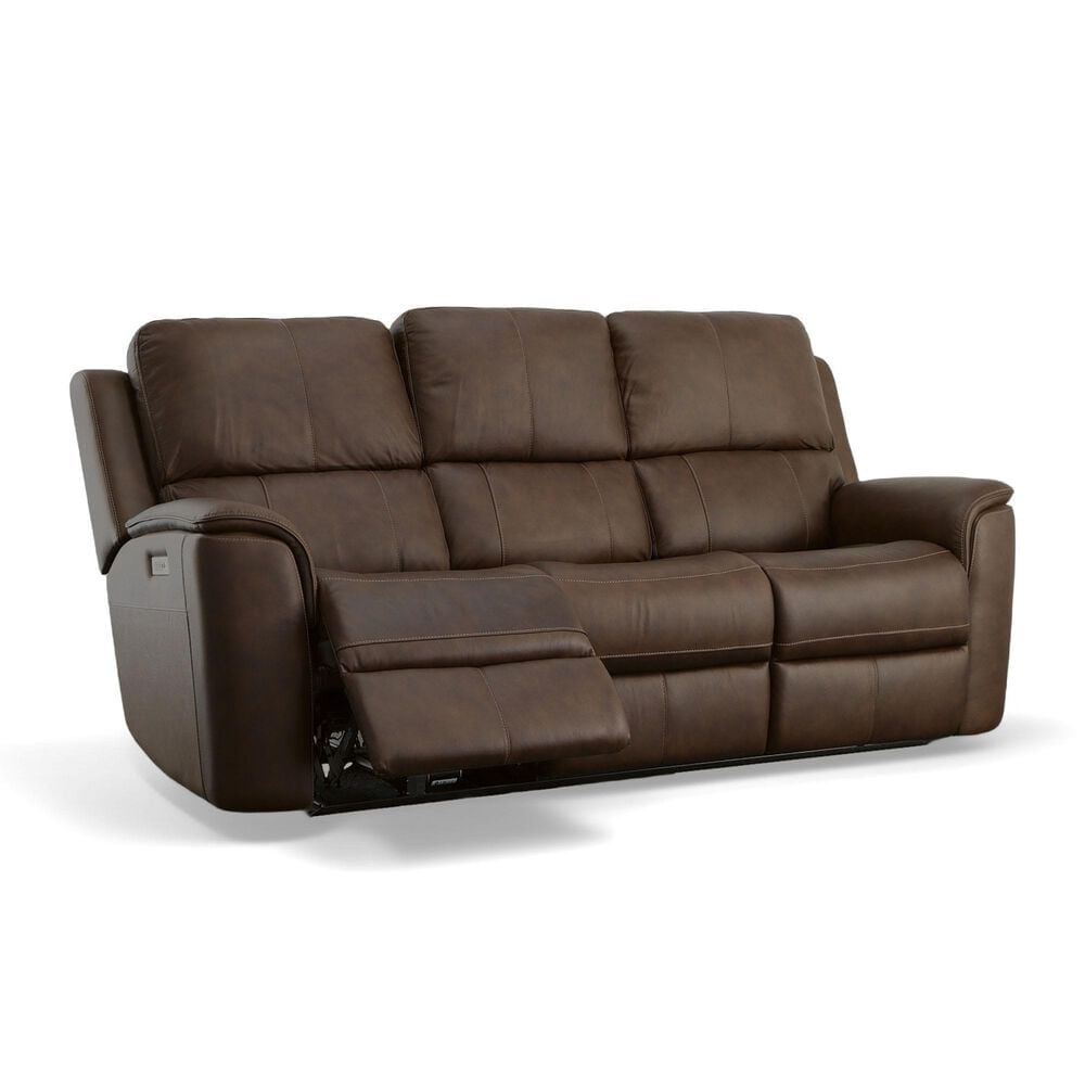 Flexsteel Henry Power Reclining Sofa with Power Headrest and Lumbar in Hickory, , large