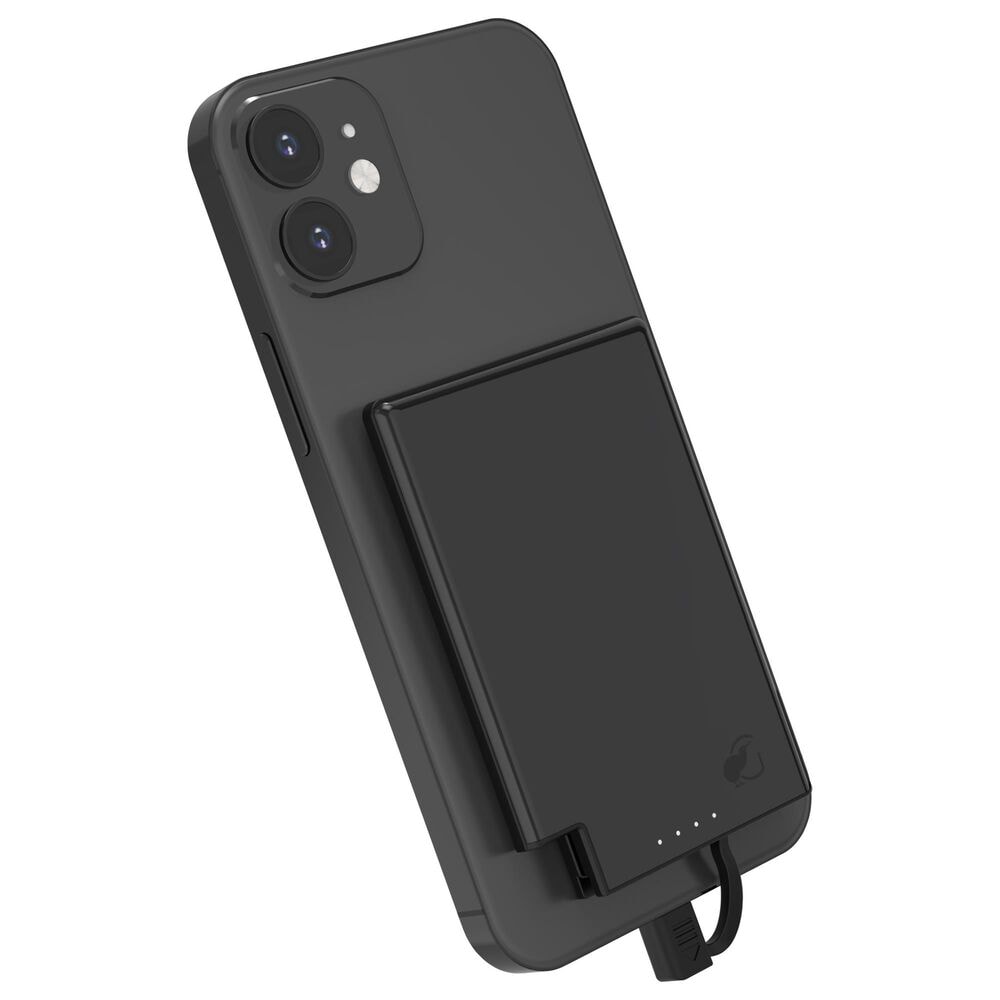 Gallevant SlimCharge 5000mAh Magnetic Power Bank with Built-In USB-C Cables in Black, , large