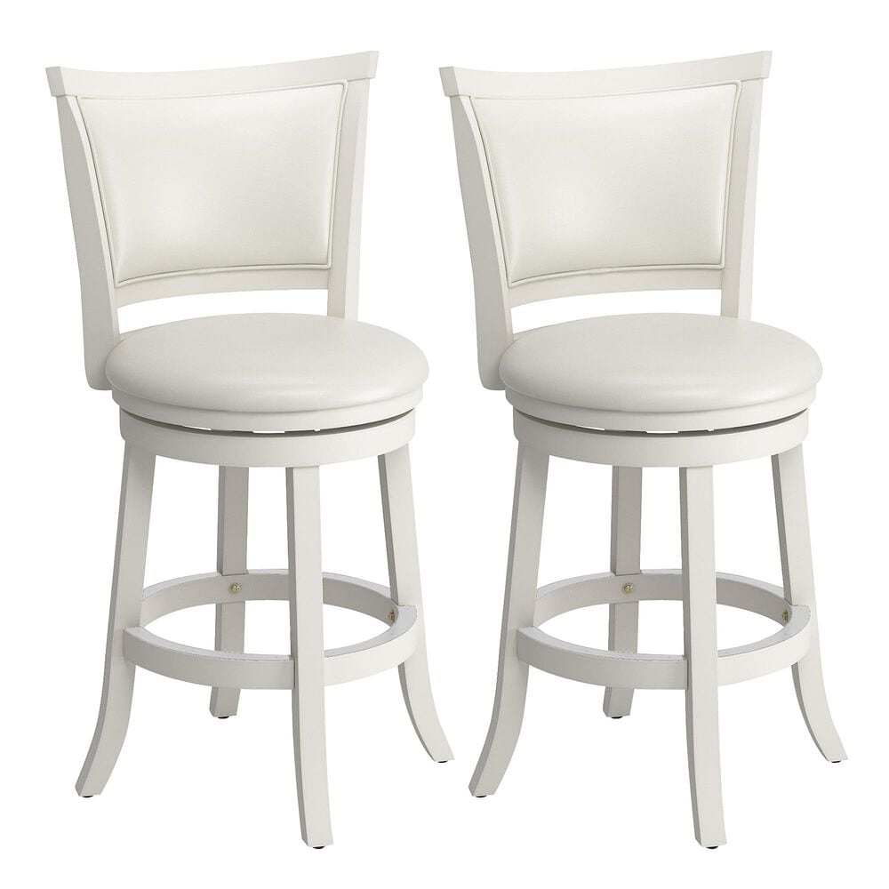 CorLiving Counter Height Swivel Stool in White - Set of 2, , large