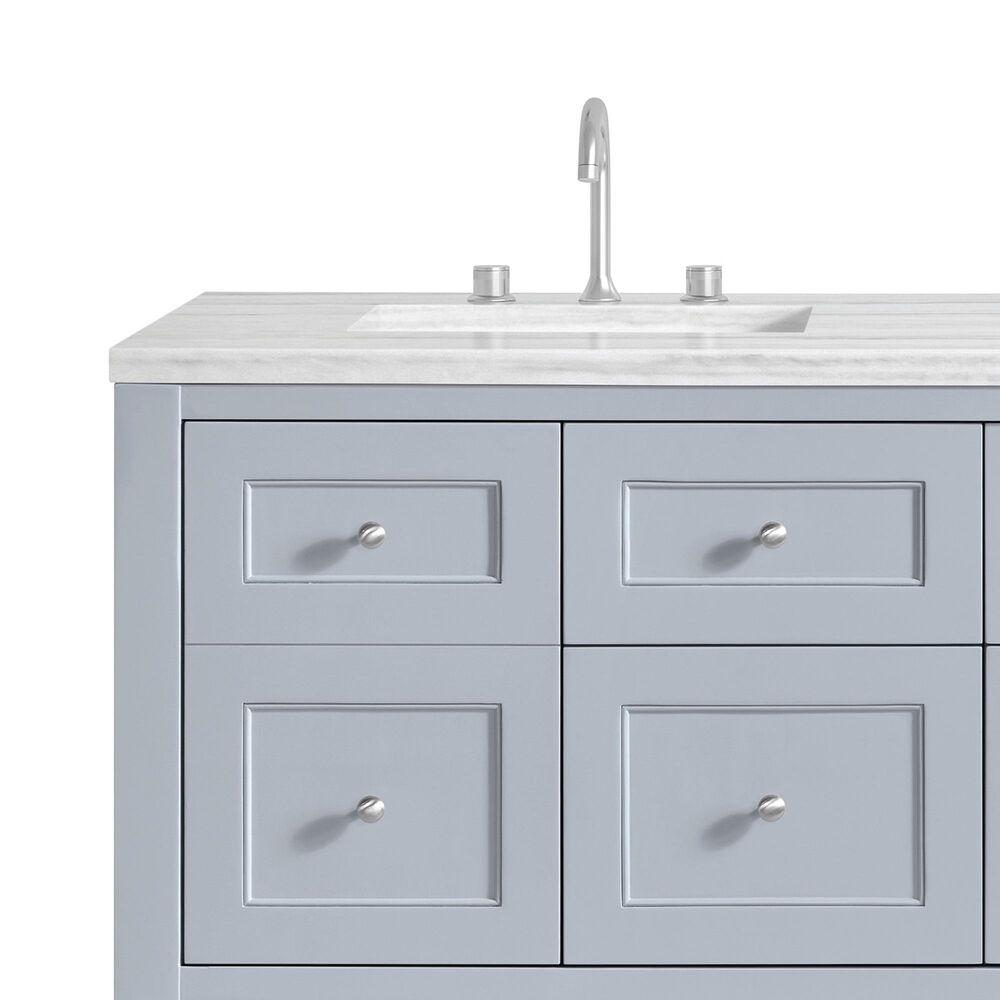 James Martin Vanities Breckenridge 60&quot; Double Bathroom Vanity in Serenity Blue with 3 cm Arctic Fall Solid Surface Top and Rectangular Sinks, , large