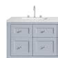 James Martin Vanities Breckenridge 60" Double Bathroom Vanity in Serenity Blue with 3 cm Arctic Fall Solid Surface Top and Rectangular Sinks, , large
