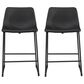 Ashley Centiar Upholstered Barstool in Black Faux Leather (Set of 2), , large