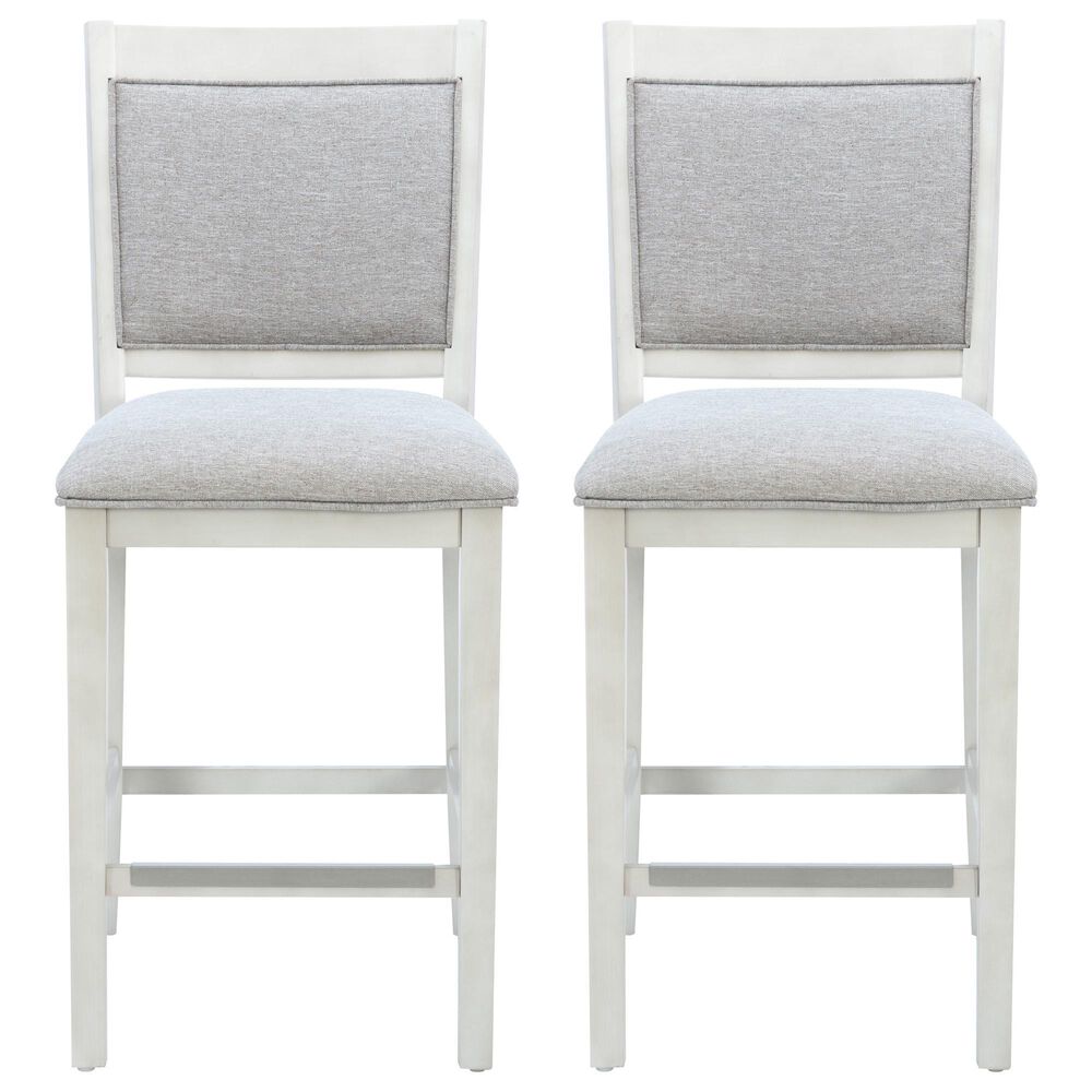 Linon Home Decor Mckoy Counter Stool in White (Set of 2), , large