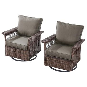 Sunwell Garden Patio Swivel Glider Chair in Gray (Set of 2), , large