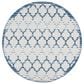 Safavieh Cabana CBN333G 6"7" Round Grey and Blue Indoor/Outdoor Area Performance Rug, , large