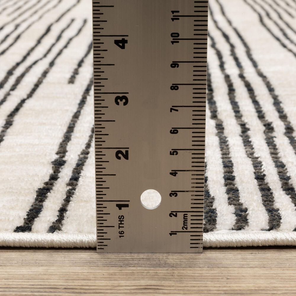 ROW by Oriental Weavers Hunter Black and Beige 2'3" x 7'6" Runner, , large