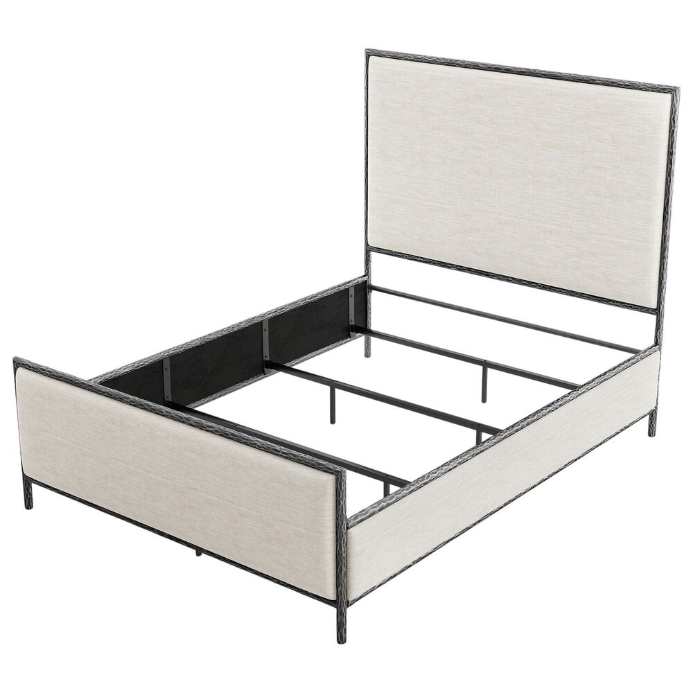Furniture of America Lalia Queen Upholstered Panel Bed with Padded Headboard in Matte Grey, , large