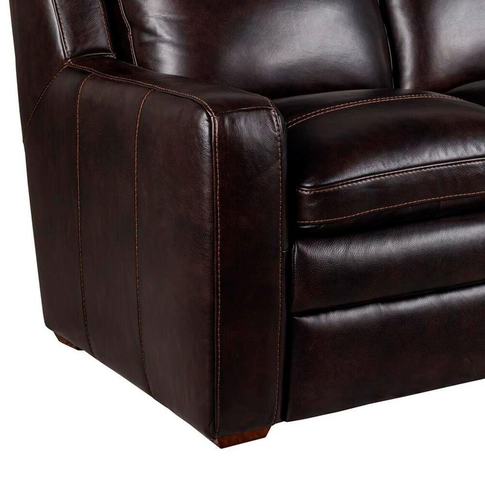 Bordeaux &amp; Co 3-Piece Stationary Leather Living Room Set in Berlin Dark Brown, , large