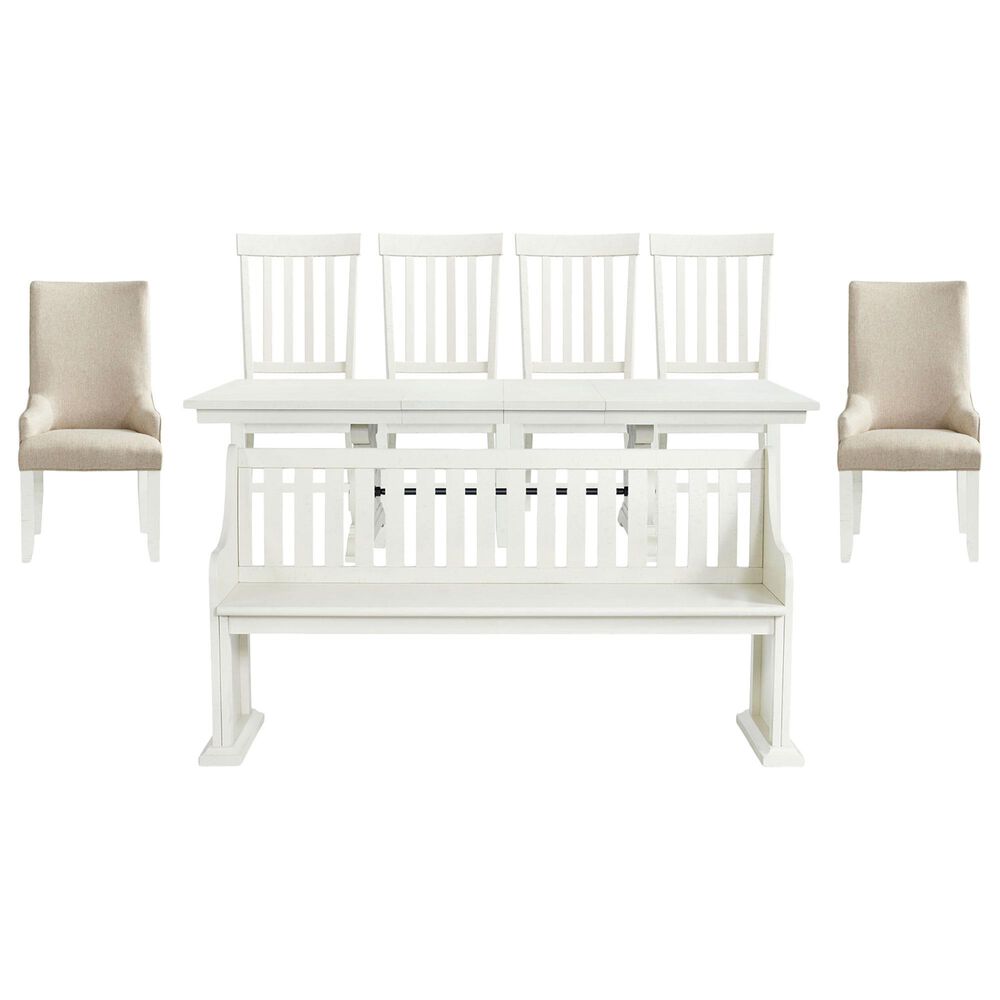 Mayberry Hill Stone 8-Piece Dining Set in White, , large