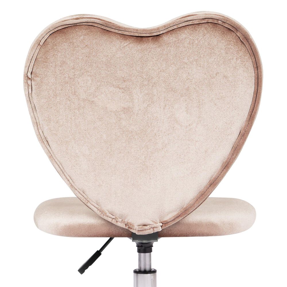 Impressions Vanity Heart Swivel Vanity Chair with Pink Cushion in Matte