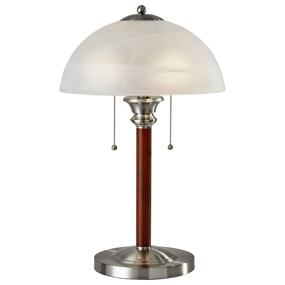 Adesso Lexington Table Lamp in Walnut and Brushed Steel, , large