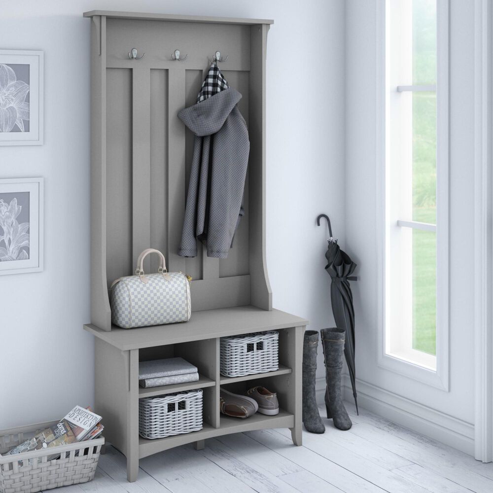 Bush Salinas Hall Tree with Storage Bench in Cape Cod Gray Nebraska