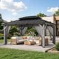 HOMLUX 12" x 16" Patio Hardtop Gazebo with Wood Posts in Light Gray, , large