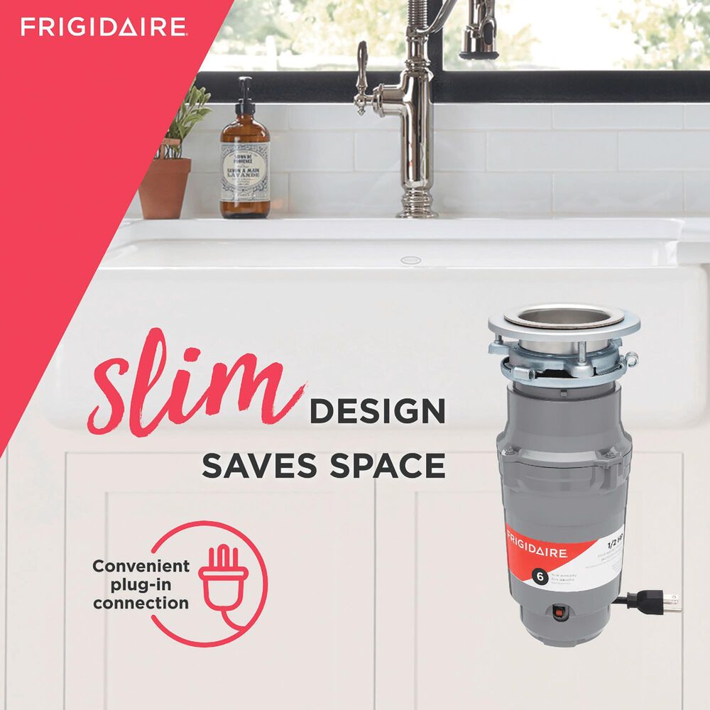 Frigidaire 1/2 HP Corded Disposal in Stainless Steel and Gray, , large