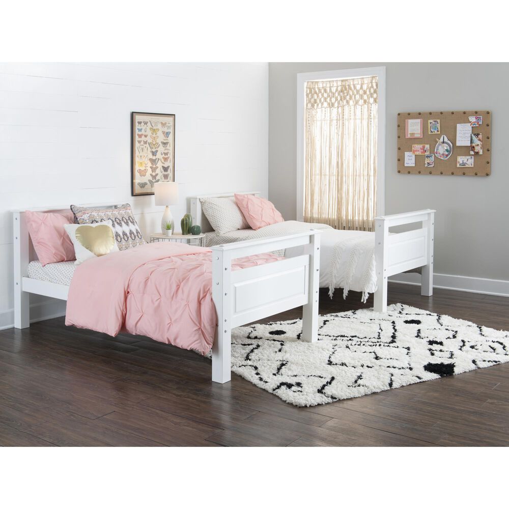 Linon Home Decor Beckett Twin Over Twin Bunk Bed in White, , large