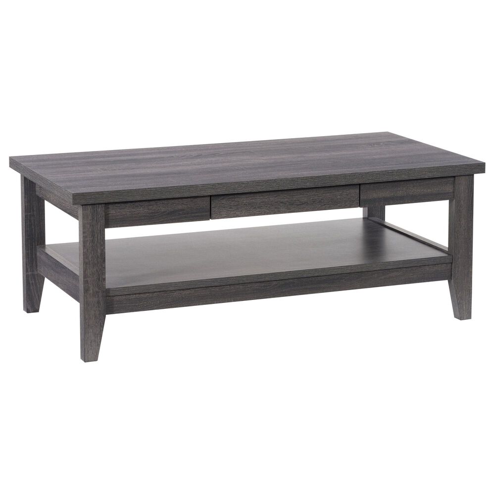 CorLiving Hollywood Coffee Table with Drawers in Dark Grey, , large