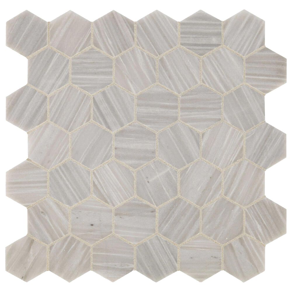 Dal-Tile Fonte Nautical Grey 2" x 2" Hexagon Honed Natural Stone Mosaic Sheet, , large