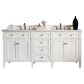 James Martin Vanities Brittany 72" Double Bathroom Vanity in Bright White with 3 cm Arctic Fall Solid Surface Top and Rectangle Sinks, , large