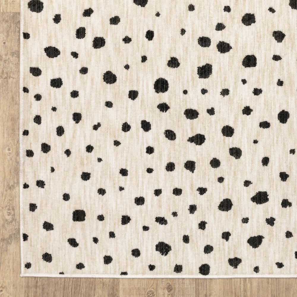 ROW by Oriental Weavers Hunter Polka Dots Beige and Black 2'3" x 7'6" Runner, , large