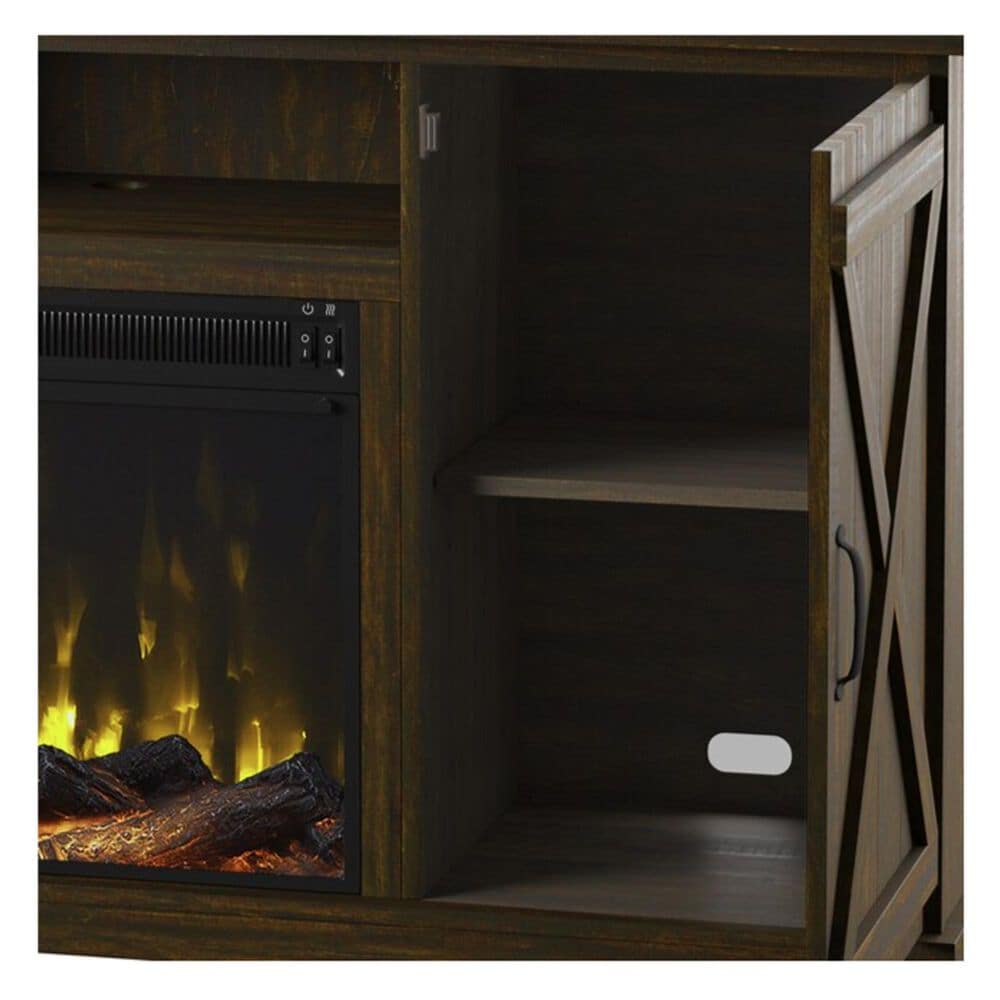 Classic Flame Twin Star 64&quot; Barndoor Fireplace in Saw Cut Espresso, , large