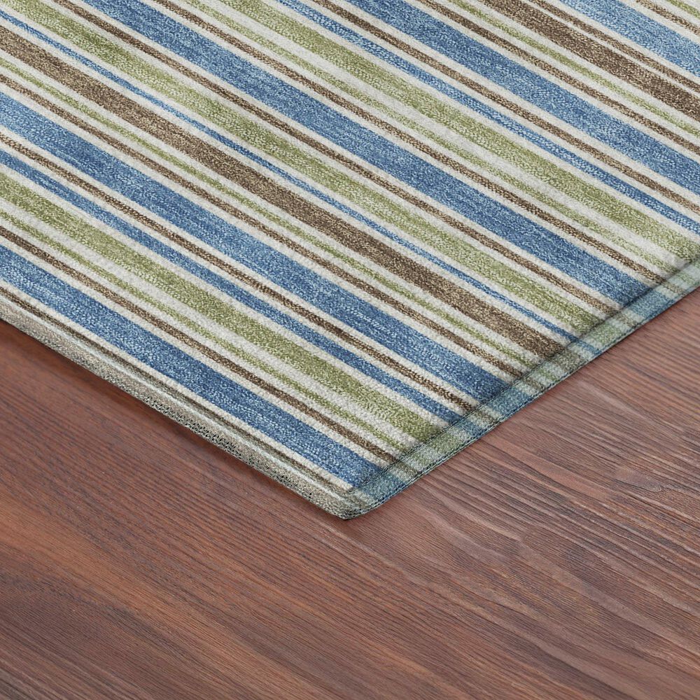 Dalyn Rug Company Soft Essentials Striped Blue 2'6" x 3'10" Indoor/Outdoor Area Rug, , large